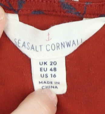 Seasalt Cornwall Women’s Red Floral Blouse, Size 20