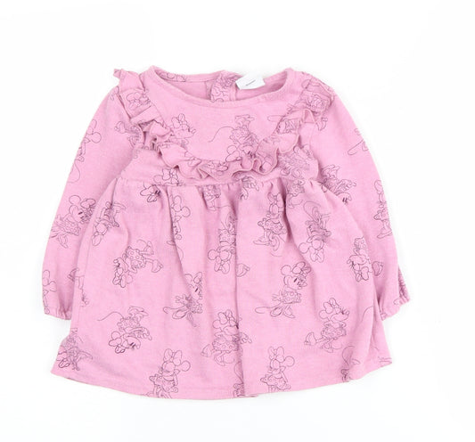 Front view of Disney at Primark Pink Minnie Mouse Dress, girls’, 12-18 months