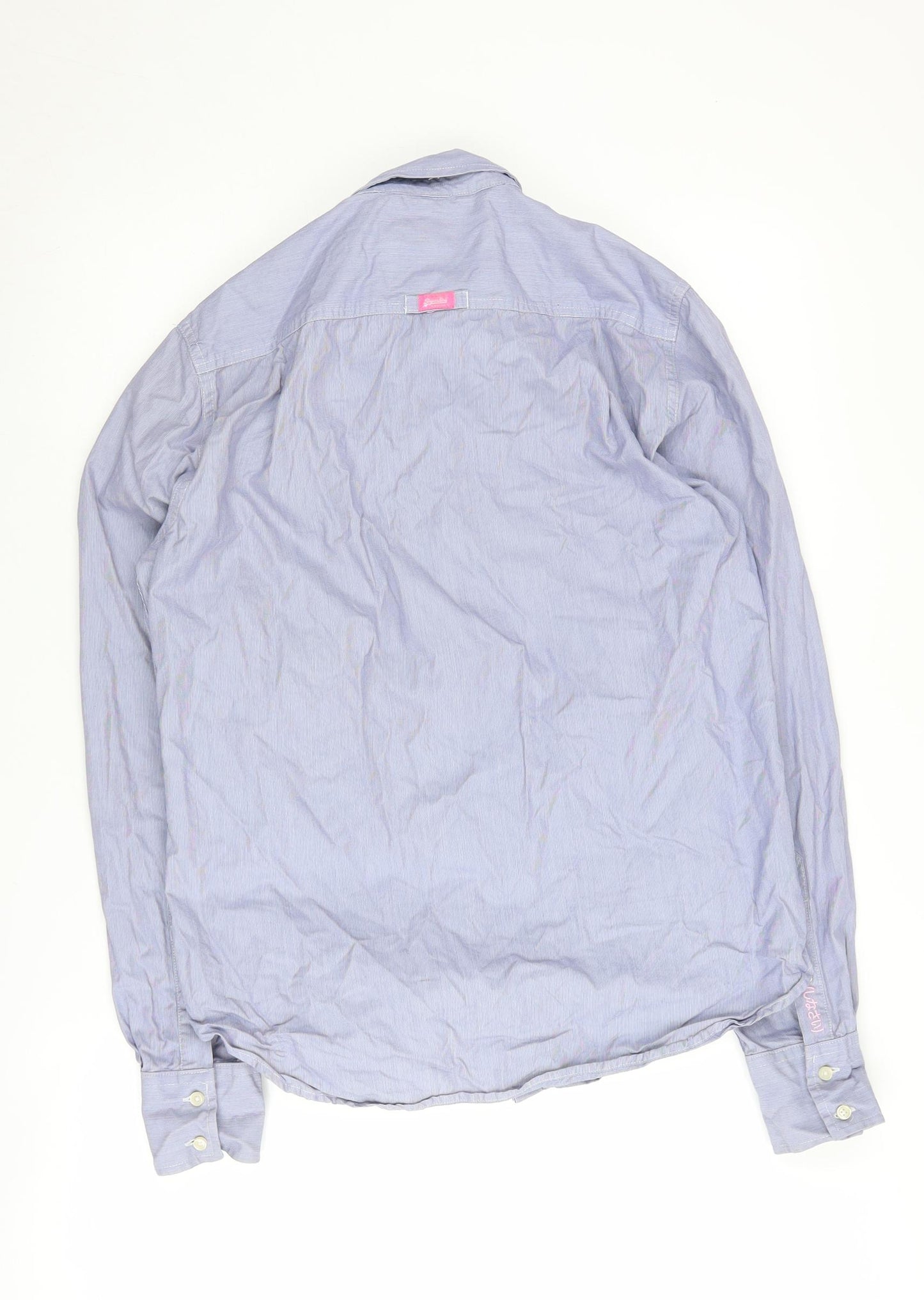 Superdry Men's Blue Striped Shirt M Long Sleeve