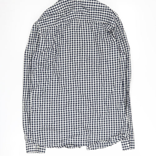 Jack & Jones Men's Blue Check Button-Up Shirt Small