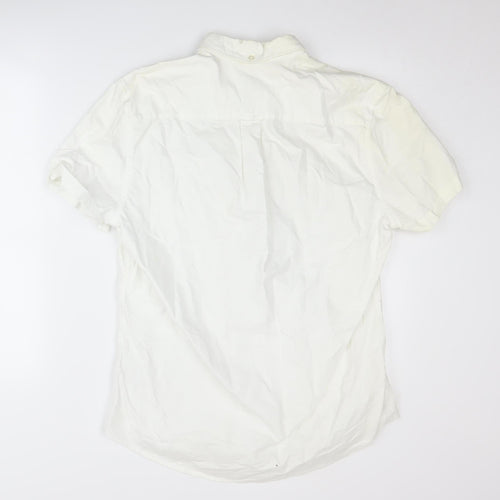 Next Men's White Cotton Button-Up Shirt M