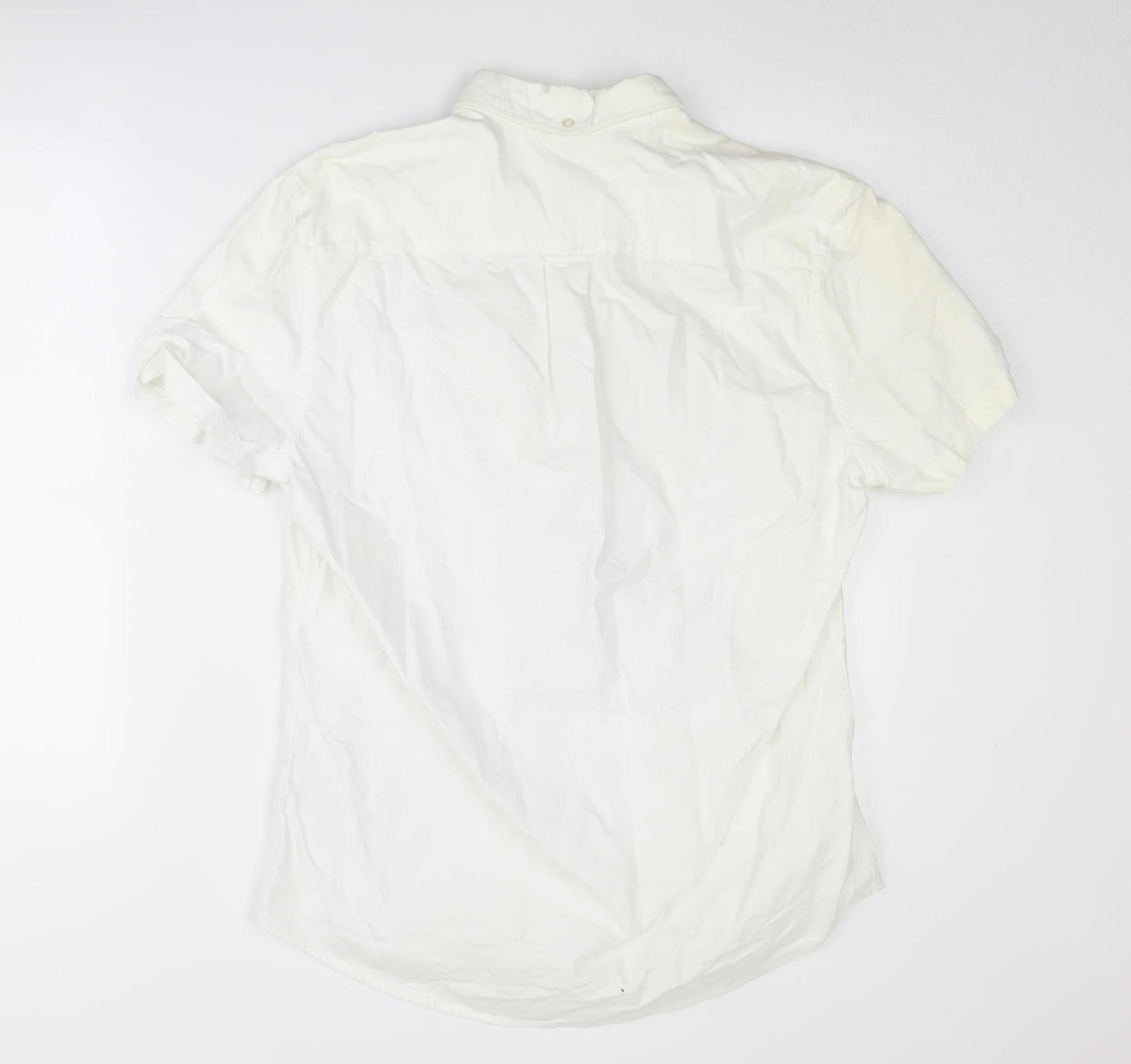 Next Men's White Cotton Button-Up Shirt M