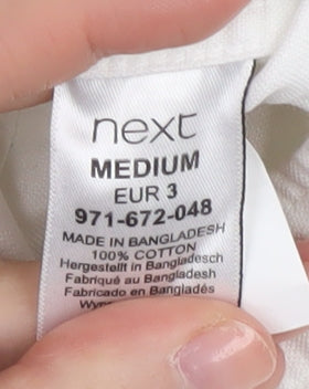 Next Men's White Cotton Button-Up Shirt M