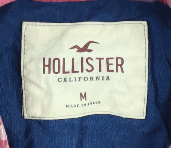 Hollister Men’s Red Plaid Button-Up Shirt M