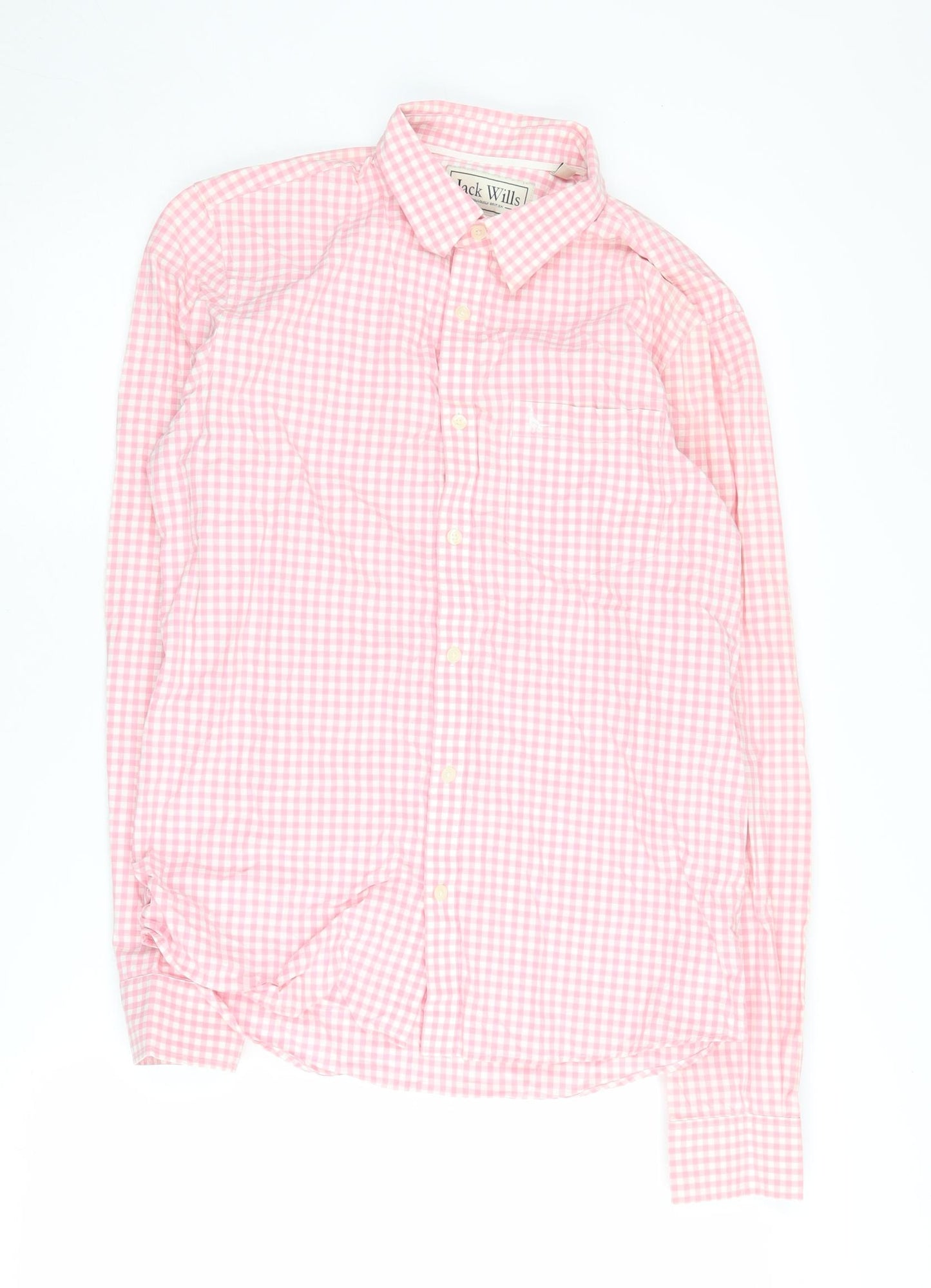 Jack Wills Men's Pink Check Classic Shirt, Size S