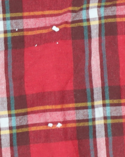 Hollister Men's Red Plaid Slim Fit Button-Up Shirt M