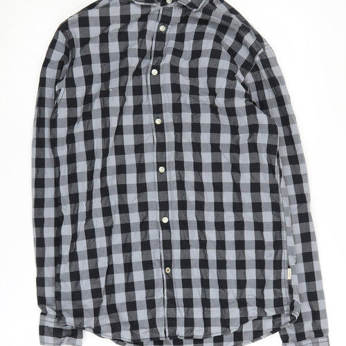 Jack & Jones Men’s Check Shirt M Black Grey Regular Fit