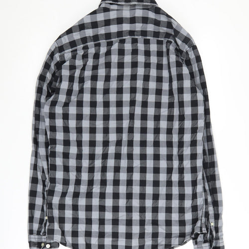 Jack & Jones Men’s Check Shirt M Black Grey Regular Fit