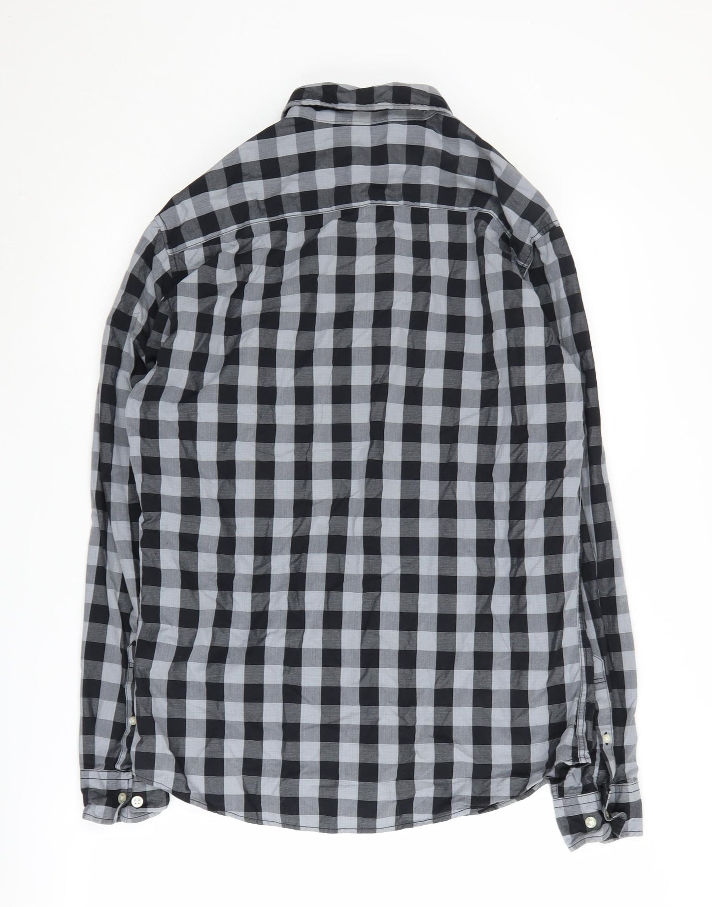 Jack & Jones Men’s Check Shirt M Black Grey Regular Fit