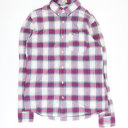 Hollister Men's Multicoloured Plaid Button-Up Shirt M