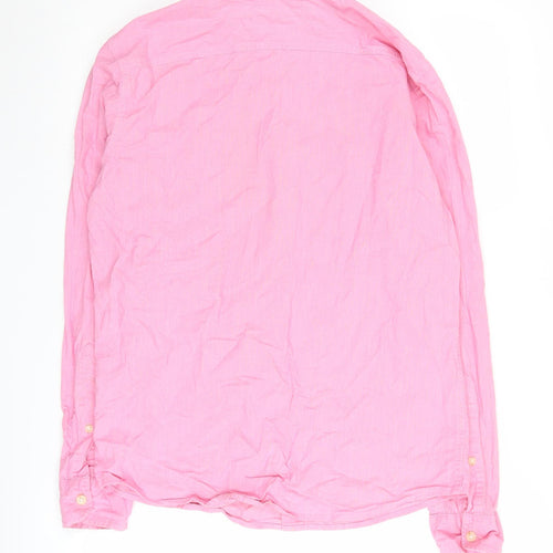 Hollister Men’s Pink Slim Fit Button-Up Shirt S