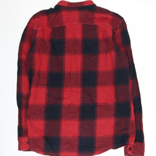 Hollister Men's Red Flannel Check Shirt, Small
