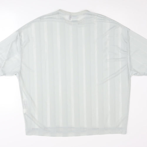 ASOS DESIGN Men's Grey Striped Crew Neck T-Shirt M