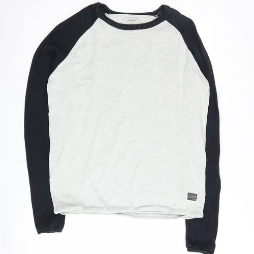 Jack & Jones Men's Grey Pullover Jumper, Size S, Casual Wear