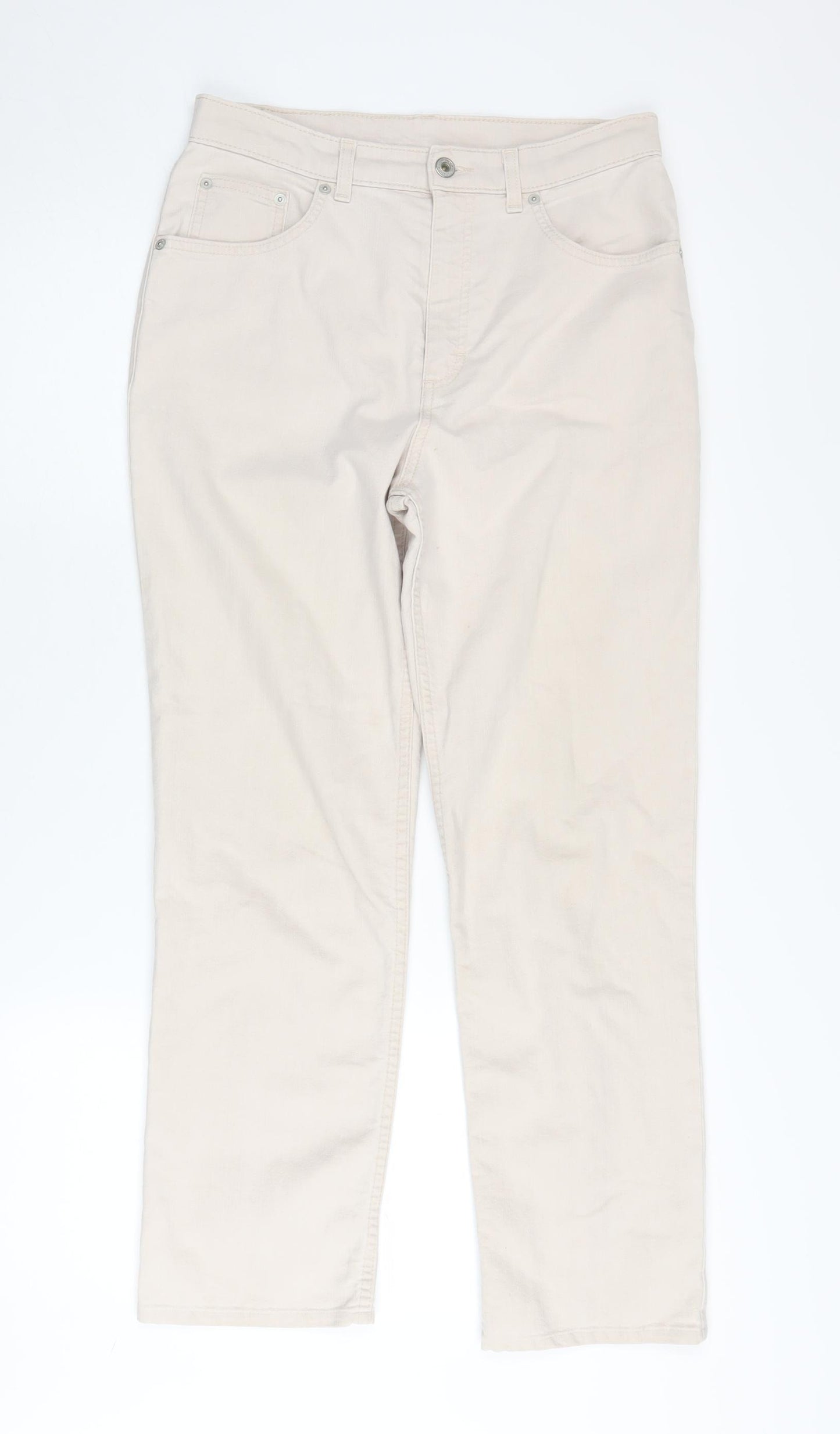 Marks and Spencer Women's Beige Straight Jeans Size 12