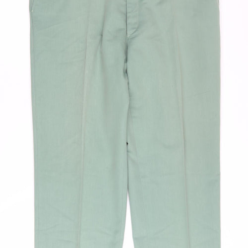 Farah Men's Green Straight Fit Trousers - Size L