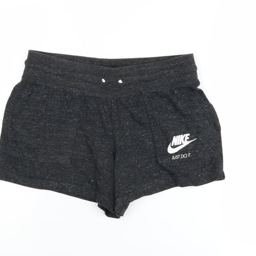 Nike Girls Black Athletic Shorts XL Cotton Polyester