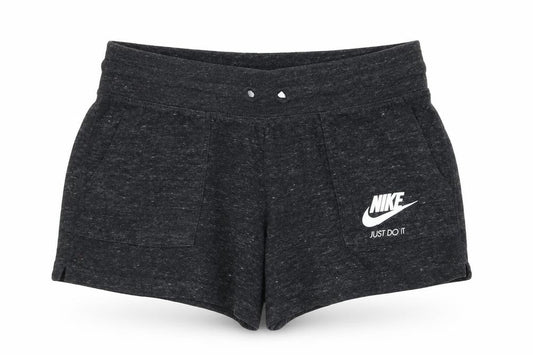 Front view of Nike girls’ black athletic shorts xl cotton polyester