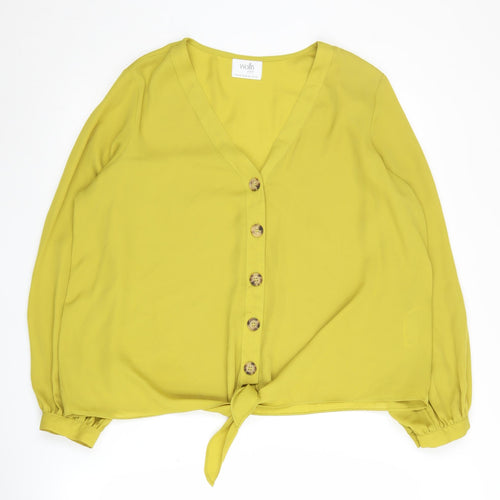 Wallis Women's Green Blouse, Size 18, V-Neck, Casual