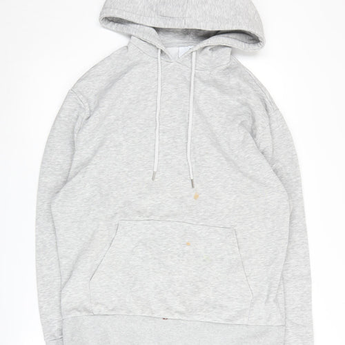 Collusion Men's Grey Hooded Pullover Hoodie L