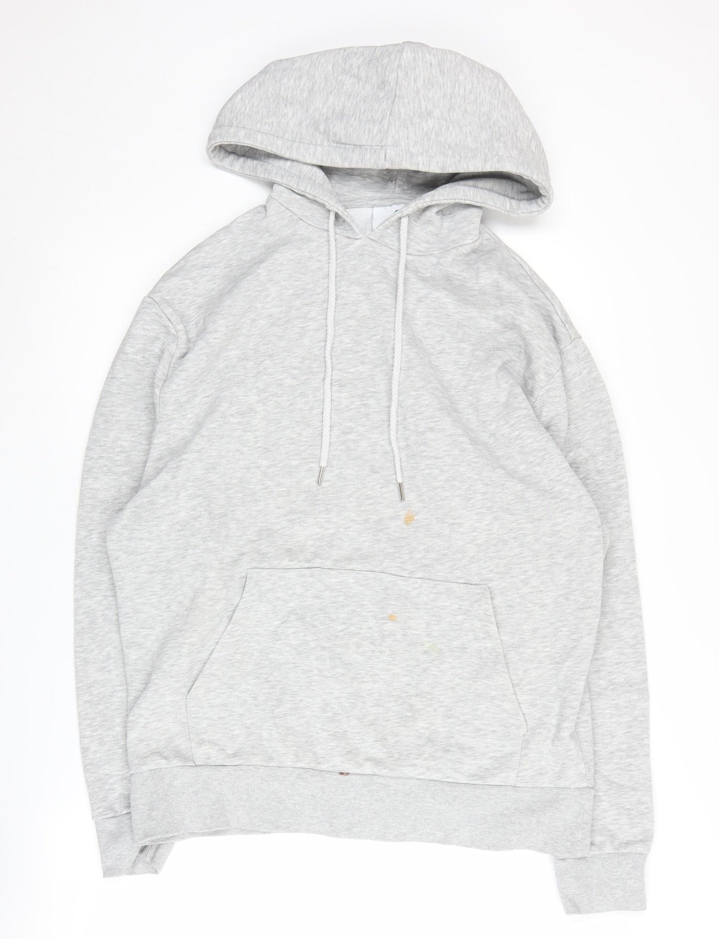 Collusion Men's Grey Hooded Pullover Hoodie L