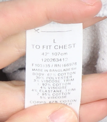 Collusion Men's Grey Hooded Pullover Hoodie L