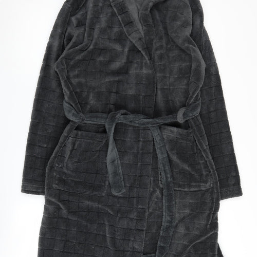 Jasper Conran Men’s Grey Checked Fleece Robe XL