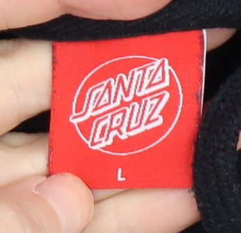 Santa Cruz Men's Black Pullover Hoodie, Size L