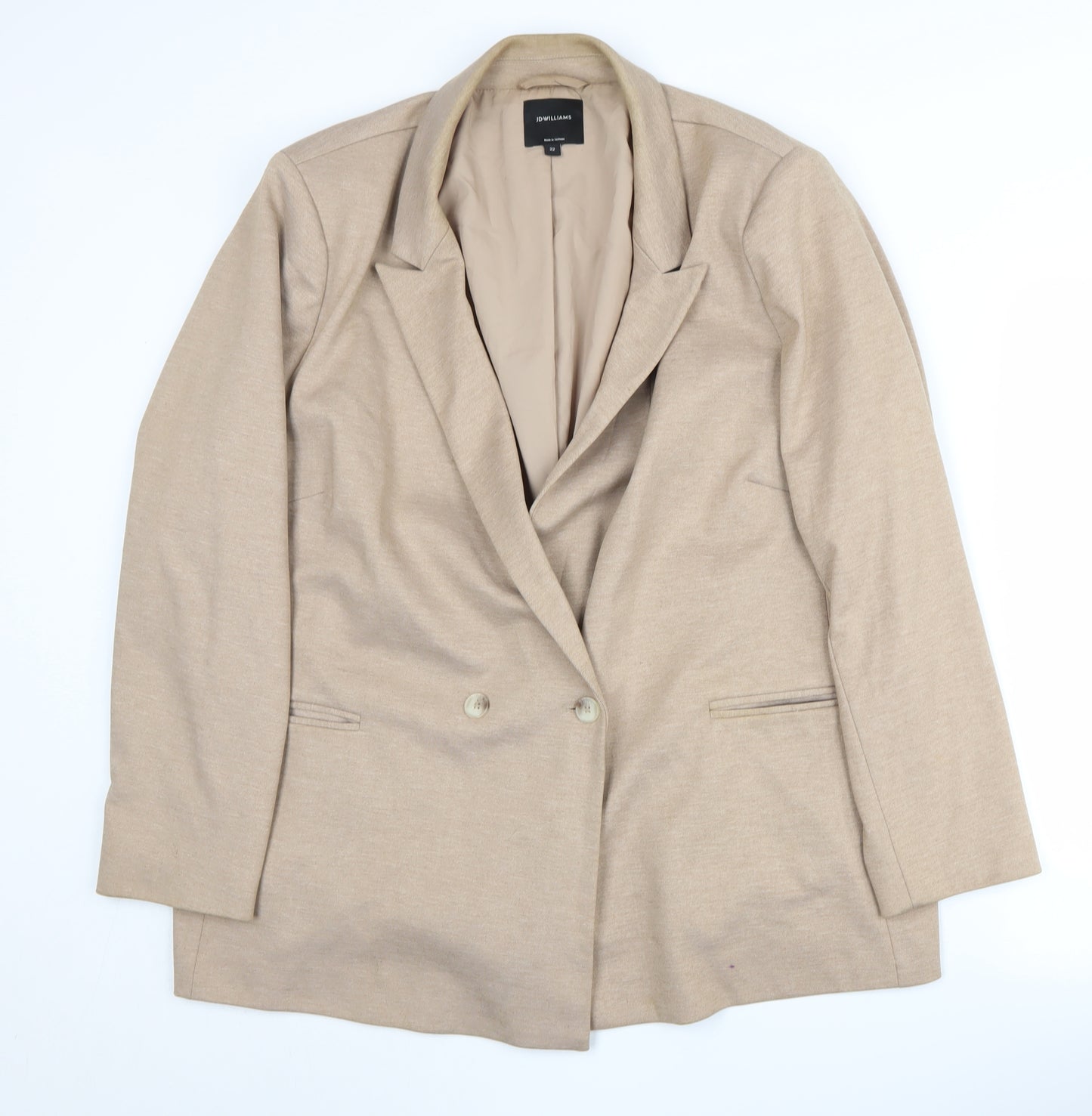 JD Williams Women’s Beige Double-Breasted Blazer Size 22