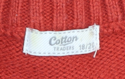Cotton Traders Womens Red Christmas Pullover Size 18