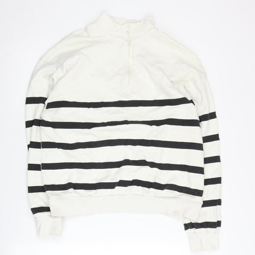 ASOS Design Women's Ivory Striped Pullover - Size 6