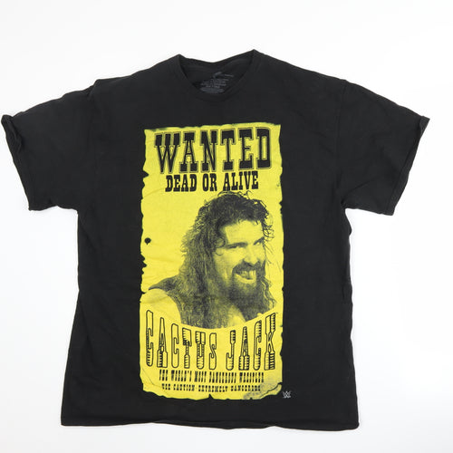 WWE Cactus Jack Black Graphic T-Shirt, Men's L