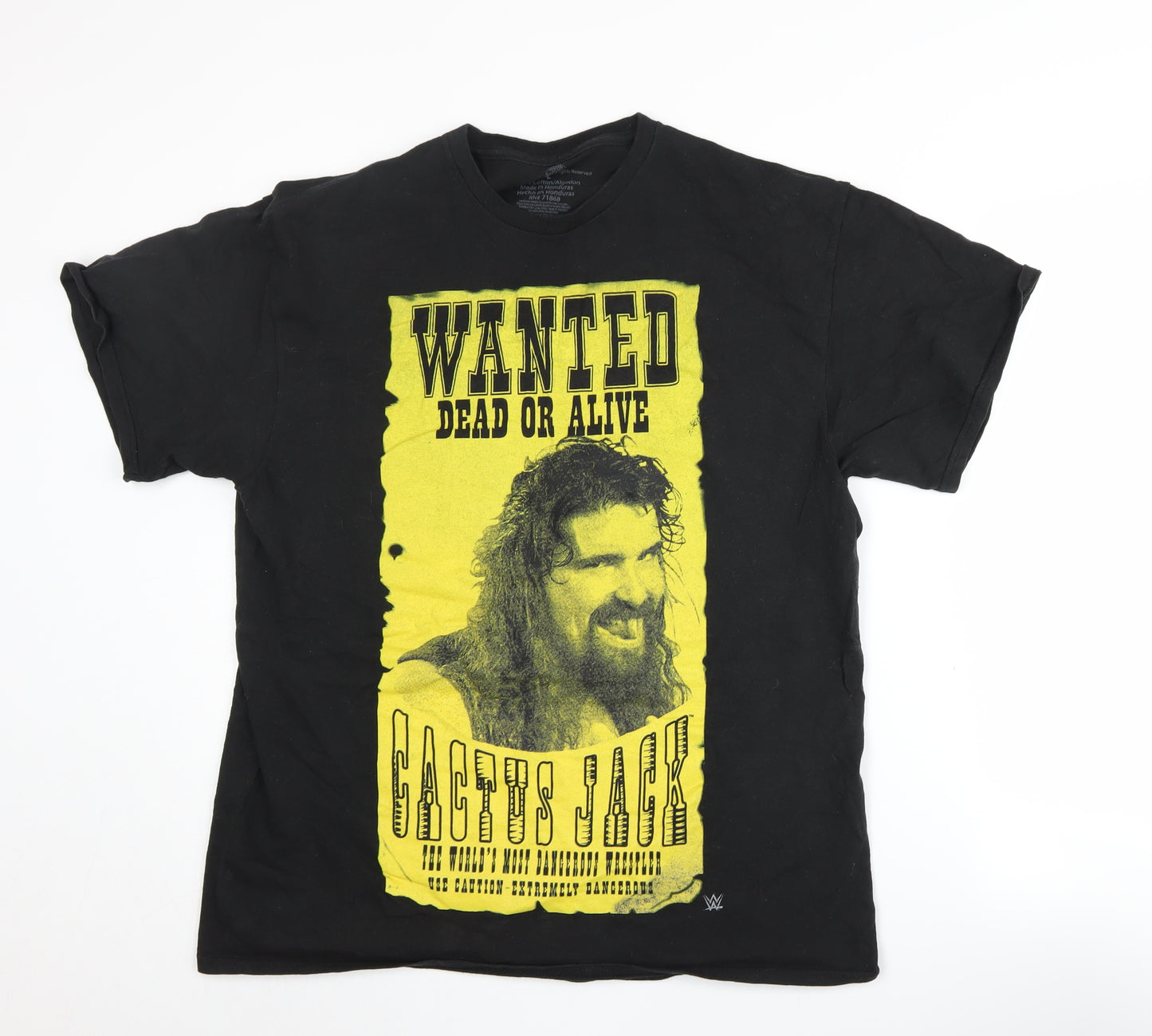 WWE Cactus Jack Black Graphic T-Shirt, Men's L