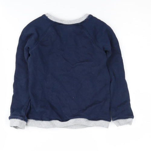 The Little White Company Boys Blue Bear Sweatshirt 5-6 Years