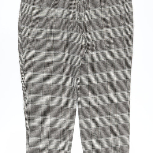 Next Women's Black Check Trousers 10L Business Casual