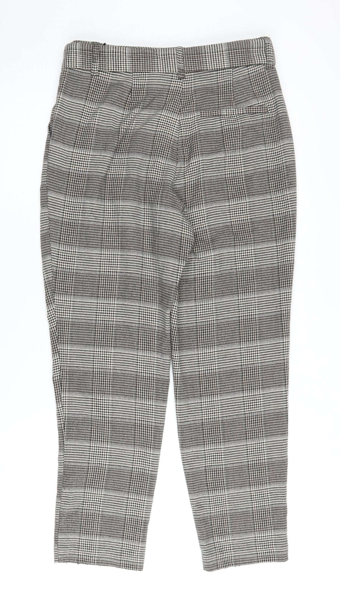 Next Women's Black Check Trousers 10L Business Casual