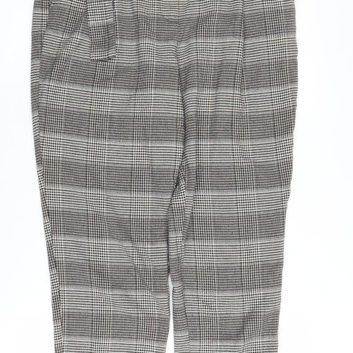 Next Women's Black Check Trousers 10L Business Casual