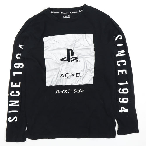 Marks and Spencer Boys Black PlayStation Long Sleeve T-Shirt