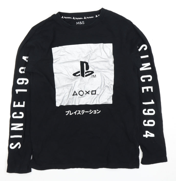 Marks and Spencer Boys Black PlayStation Long Sleeve T-Shirt