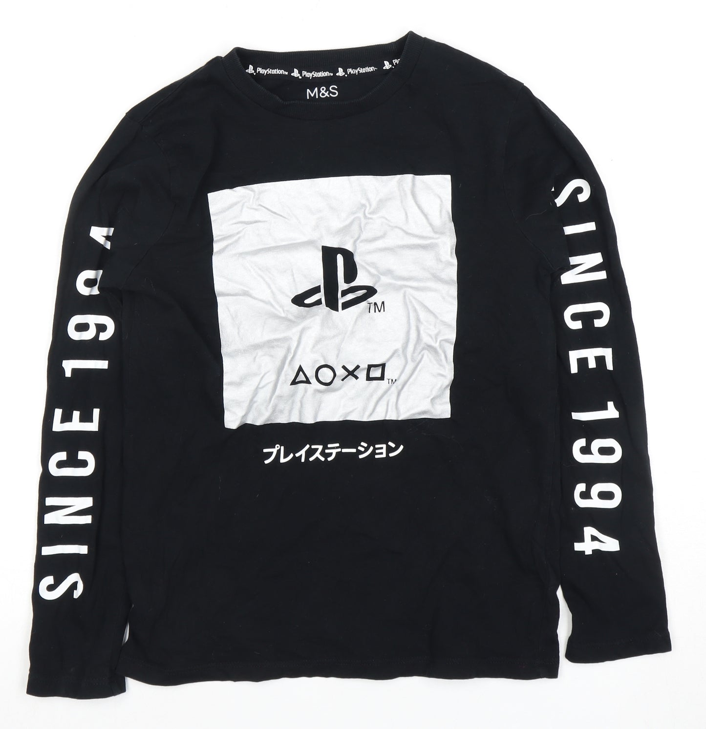 Marks and Spencer Boys Black PlayStation Long Sleeve T-Shirt
