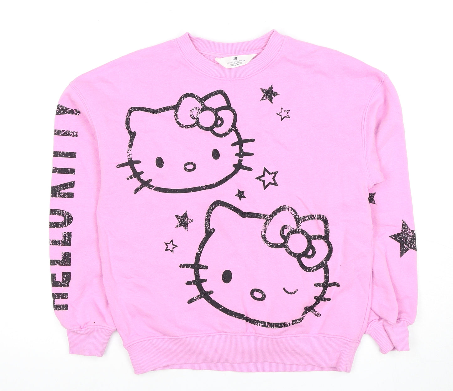 H&M Girls Pink Hello Kitty Pullover Sweatshirt, 10-12 Years