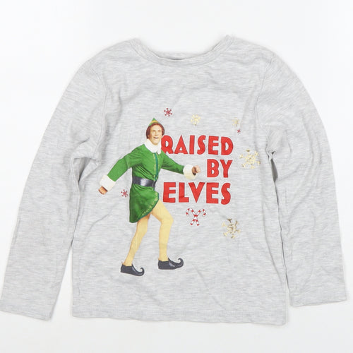 George Boys Grey Elf Christmas Pyjama Top 5-6 Years