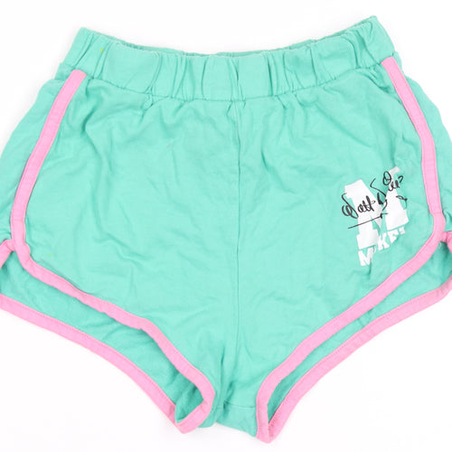 Disney Girls Green Sweat Shorts, 3-4 Years, Mickey Mouse Design