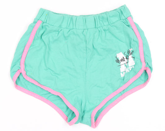 Disney Girls Green Sweat Shorts, 3-4 Years, Mickey Mouse Design