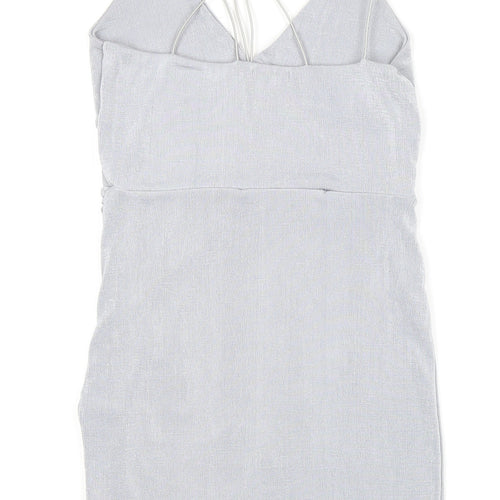 Boohoo Women’s Grey Slip Dress Size 10 Party Staple