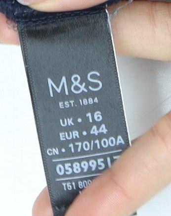 Marks and Spencer Women's Blue Fleece Jacket Size 16