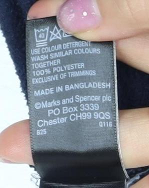 Marks and Spencer Women's Blue Fleece Jacket Size 16