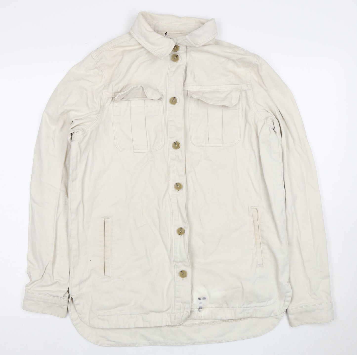Next Women's Beige Cotton Jacket - Size 10