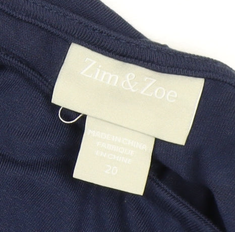 Zim & Zoe Women's Blue Short Sleeve Dress Size 20