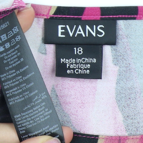 Evans Women's Multicoloured Tunic Top Size 18